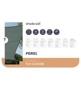 VOILE SOLAIRE - CARRÉ - 3.6 x 3.6 m - COULEUR : GRIS VERT - PRL