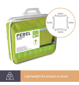 VOILE SOLAIRE - CARRÉ - 3.6 x 3.6 m - COULEUR: VERT LIME - PRL