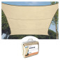VOILE SOLAIRE PERMÉABLE - CARRÉ - 3.6 x 3.6 m - COULEUR : CHAMPAGNE