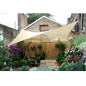 VOILE SOLAIRE PERMÉABLE - CARRÉ - 3.6 x 3.6 m - COULEUR : CHAMPAGNE
