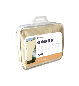 VOILE SOLAIRE PERMÉABLE - CARRÉ - 3.6 x 3.6 m - COULEUR : CHAMPAGNE - 