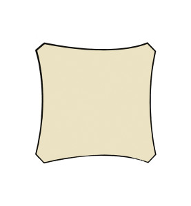 VOILE SOLAIRE PERMÉABLE - CARRÉ - 3.6 x 3.6 m - COULEUR : CHAMPAGNE - 