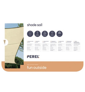 VOILE SOLAIRE PERMÉABLE - CARRÉ - 3.6 x 3.6 m - COULEUR : CHAMPAGNE - 