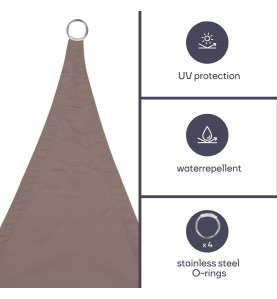 VOILE SOLAIRE - CARRÉ - 3.6 x 3.6 m - COULEUR: GRIS TAUPE - PRL