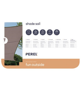 VOILE SOLAIRE - CARRÉ - 3.6 x 3.6 m - COULEUR: GRIS TAUPE - PRL