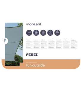 VOILE SOLAIRE - RECTANGULAIRE - 4 x 3 m - COULEUR : GRIS ARDOISE CLAIR
