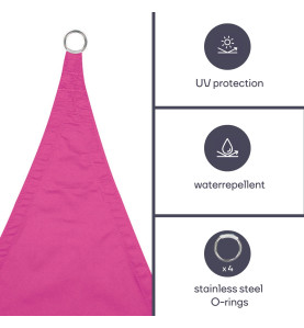 VOILE SOLAIRE - RECTANGULAIRE - 4 x 3 m - COULEUR: FUCHSIA - PRL