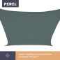 VOILE SOLAIRE - RECTANGULAIRE - 4 x 3 m - COULEUR : GRIS VERT