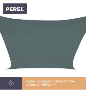 VOILE SOLAIRE - RECTANGULAIRE - 4 x 3 m - COULEUR : GRIS VERT - PRL