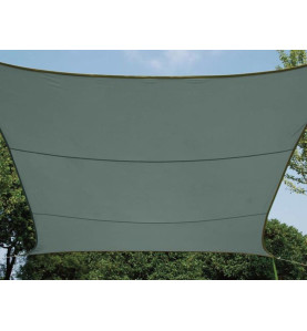 VOILE SOLAIRE - RECTANGULAIRE - 4 x 3 m - COULEUR : GRIS VERT - PRL