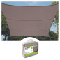 VOILE SOLAIRE - RECTANGULAIRE - 4 x 3 m - COULEUR: GRIS TAUPE