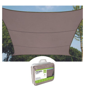 VOILE SOLAIRE - RECTANGULAIRE - 4 x 3 m - COULEUR: GRIS TAUPE - PRL
