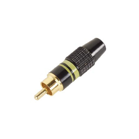 FICHE RCA MALE - DOREE - CAPOT NOIR - BAGUE JAUNE - Velleman