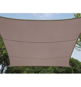VOILE SOLAIRE - RECTANGULAIRE - 4 x 3 m - COULEUR: GRIS TAUPE - PRL