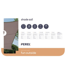 VOILE SOLAIRE - RECTANGULAIRE - 4 x 3 m - COULEUR: GRIS TAUPE - PRL