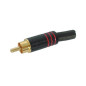 FICHE RCA MALE - DOREE - BOITIER METALLIQUE NOIR - ROUGE