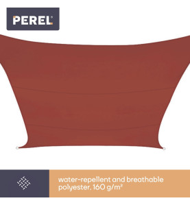 VOILE SOLAIRE - RECTANGULAIRE - 4 x 3 m - COULEUR : TERRACOTTA - PRL