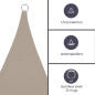 VOILE SOLAIRE - CARRÉ - 5 x 5 m - COULEUR: CRÈME