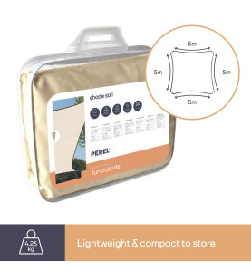 VOILE SOLAIRE - CARRÉ - 5 x 5 m - COULEUR: CRÈME - PRL