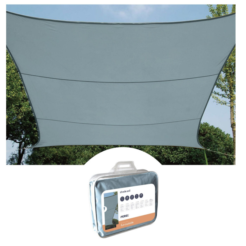 VOILE SOLAIRE - CARRÉ - 5 x 5 m - COULEUR : GRIS ARDOISE CLAIR