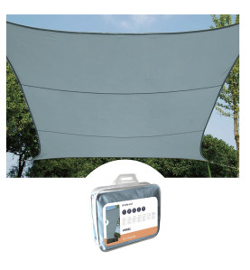 VOILE SOLAIRE - CARRÉ - 5 x 5 m - COULEUR : GRIS ARDOISE CLAIR - PRL