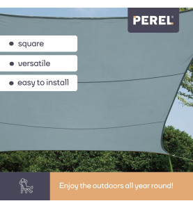 VOILE SOLAIRE - CARRÉ - 5 x 5 m - COULEUR : GRIS ARDOISE CLAIR - PRL