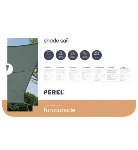VOILE SOLAIRE - CARRÉ - 5 x 5 m - COULEUR : GRIS VERT - PRL