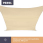 VOILE SOLAIRE PERMÉABLE - CARRÉ - 5 x 5 m - COULEUR : CHAMPAGNE VOILE SOLAIRE PERMÉABLE - CARRÉ - 5 x 5 m - COULEUR : CHAMPAGNE