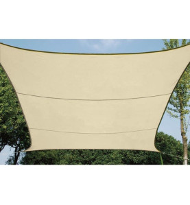 VOILE SOLAIRE PERMÉABLE - CARRÉ - 5 x 5 m - COULEUR : CHAMPAGNE - PRL