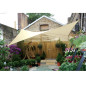 VOILE SOLAIRE PERMÉABLE - CARRÉ - 5 x 5 m - COULEUR : CHAMPAGNE VOILE SOLAIRE PERMÉABLE - CARRÉ - 5 x 5 m - COULEUR : CHAMPAGNE