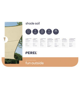 VOILE SOLAIRE PERMÉABLE - CARRÉ - 5 x 5 m - COULEUR : CHAMPAGNE - PRL