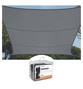 VOILE SOLAIRE PERMÉABLE - CARRÉ - 5 x 5 m - COULEUR: ANTHRACITE - PRL
