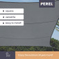 VOILE SOLAIRE PERMÉABLE - CARRÉ - 5 x 5 m - COULEUR: ANTHRACITE
