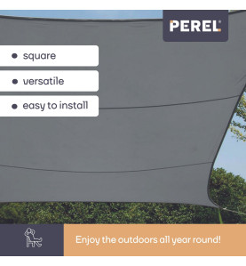 VOILE SOLAIRE PERMÉABLE - CARRÉ - 5 x 5 m - COULEUR: ANTHRACITE - PRL