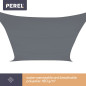 VOILE SOLAIRE PERMÉABLE - CARRÉ - 5 x 5 m - COULEUR: ANTHRACITE