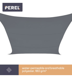 VOILE SOLAIRE PERMÉABLE - CARRÉ - 5 x 5 m - COULEUR: ANTHRACITE - PRL