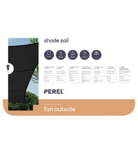 VOILE SOLAIRE PERMÉABLE - CARRÉ - 5 x 5 m - COULEUR: ANTHRACITE - PRL