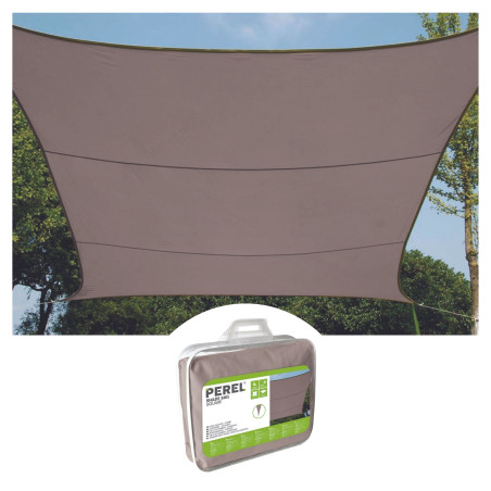 VOILE SOLAIRE - CARRÉ - 5 x 5 m - COULEUR: GRIS TAUPE - PRL