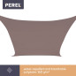 VOILE SOLAIRE - CARRÉ - 5 x 5 m - COULEUR: GRIS TAUPE