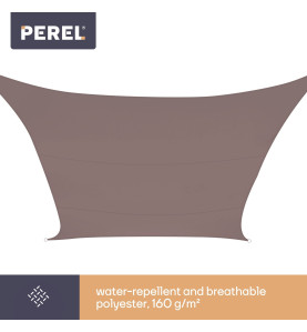 VOILE SOLAIRE - CARRÉ - 5 x 5 m - COULEUR: GRIS TAUPE - PRL