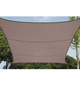 VOILE SOLAIRE - CARRÉ - 5 x 5 m - COULEUR: GRIS TAUPE - PRL