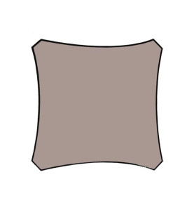 VOILE SOLAIRE - CARRÉ - 5 x 5 m - COULEUR: GRIS TAUPE - PRL