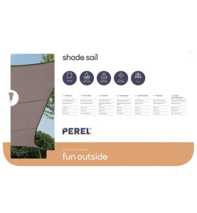 VOILE SOLAIRE - CARRÉ - 5 x 5 m - COULEUR: GRIS TAUPE - PRL