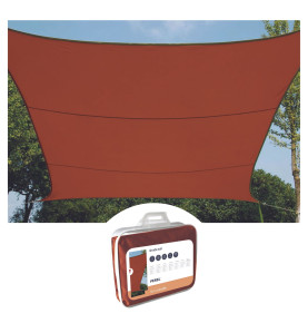 VOILE SOLAIRE - CARRÉ - 5 x 5 m - COULEUR : TERRACOTTA - PRL