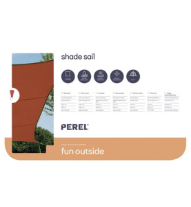 VOILE SOLAIRE - CARRÉ - 5 x 5 m - COULEUR : TERRACOTTA - PRL
