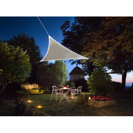 VOILE SOLAIRE AVEC CONTOUR LED - TRIANGULAIRE - 3.6 x 3.6 x 3.6 m - TA