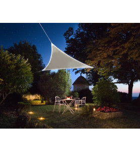 VOILE SOLAIRE AVEC CONTOUR LED - TRIANGULAIRE - 3.6 x 3.6 x 3.6 m - TA
