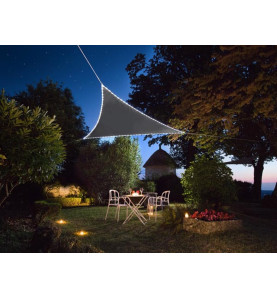 VOILE SOLAIRE AVEC CONTOUR LED - TRIANGULAIRE - 3.6 x 3.6 x 3.6 m - AN