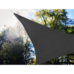 VOILE SOLAIRE AVEC CONTOUR LED - TRIANGULAIRE - 3.6 x 3.6 x 3.6 m - ANTHRACITE