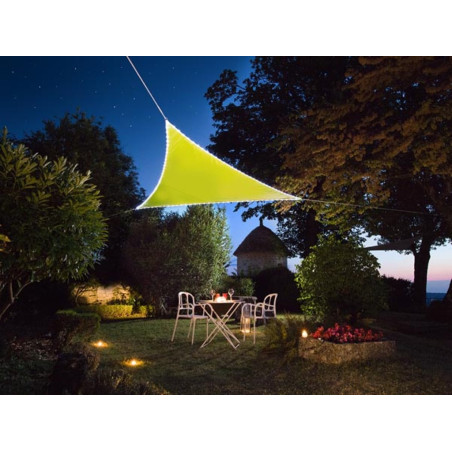 VOILE SOLAIRE AVEC CONTOUR LED - TRIANGULAIRE - 3.6 x 3.6 x 3.6 m - CI